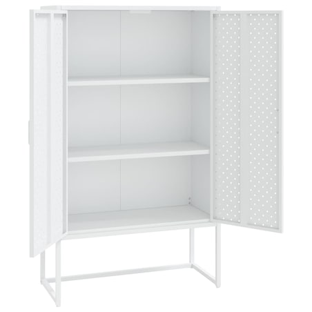 vidaXL Szafka, biała, 80x35x135 cm, stal