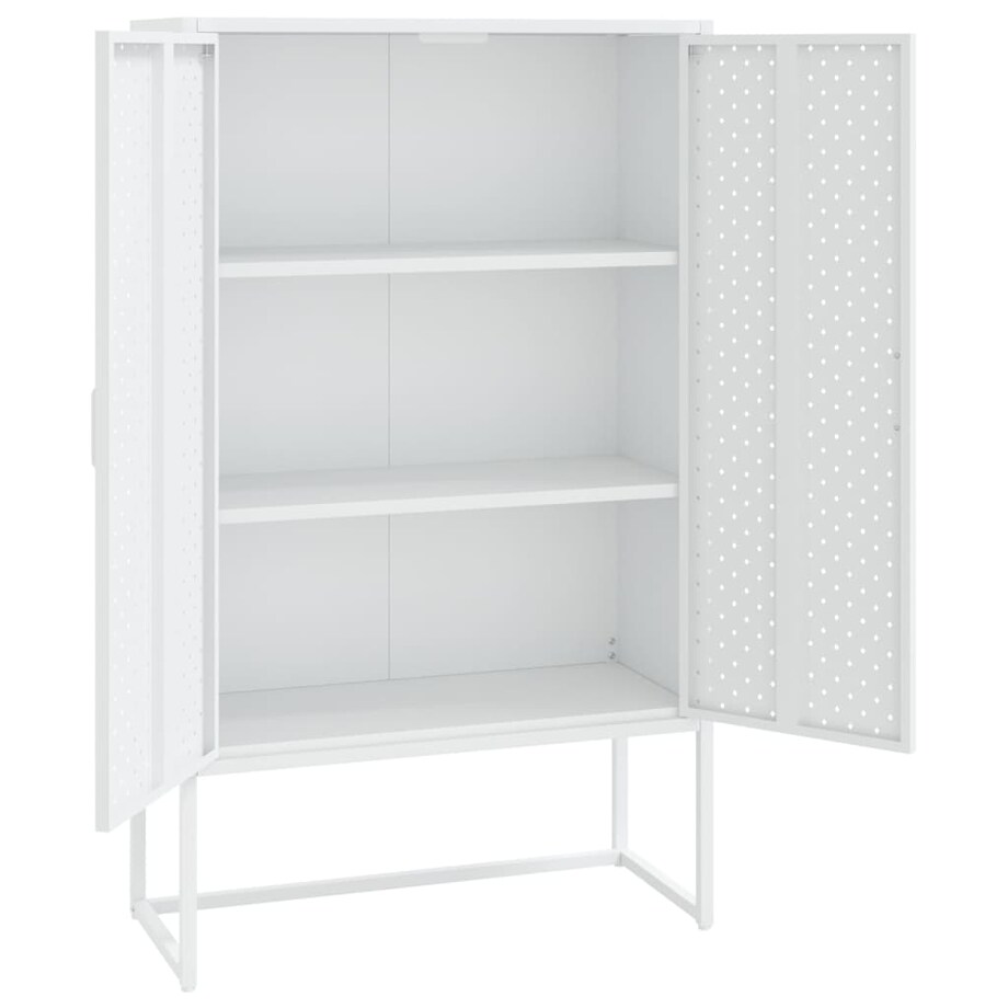 vidaXL Szafka, biała, 80x35x135 cm, stal