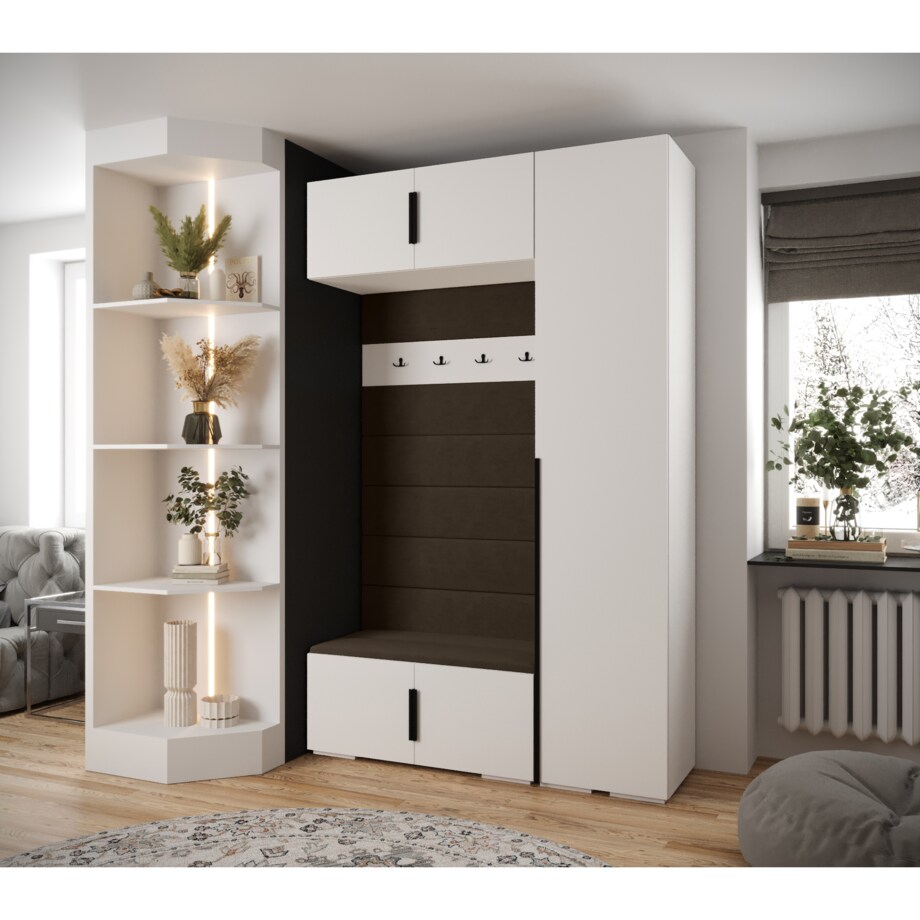 Garderoba do przedpokoju INOVA 1 Z19 biały+czarny+manila04