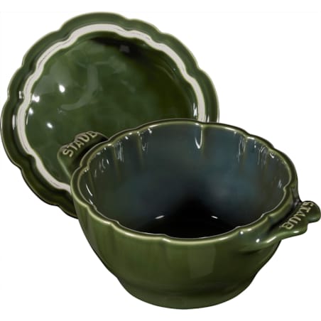 Mini Cocotte ceramiczny okrągły karczoch Staub - Zielony, 470 ml