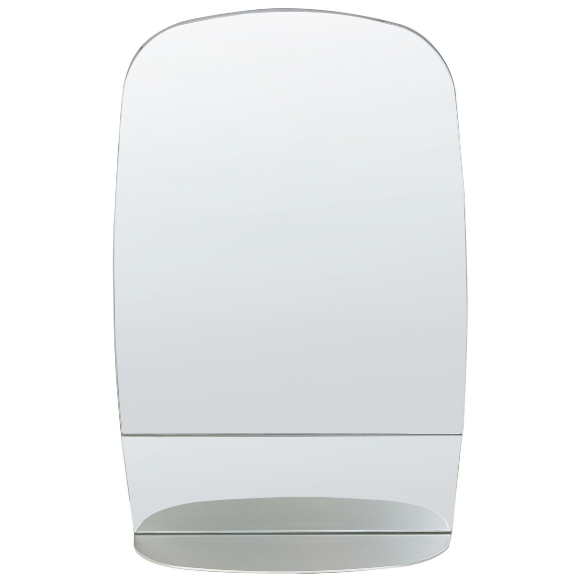 Metalowe lustro ścienne z półką 40 x 60 cm srebrne BRANNAY