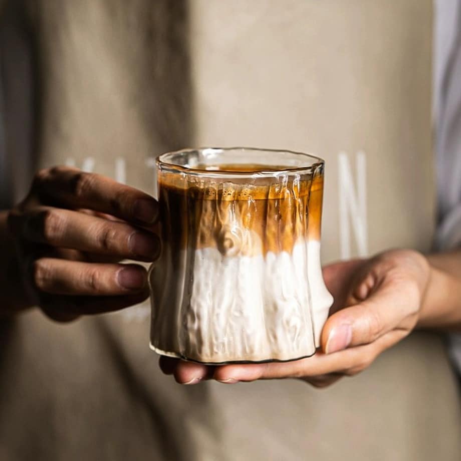 Szklanka 100ml Falowana, wzór drewna 1 szt do kawy, drinków, whiskey SZK208