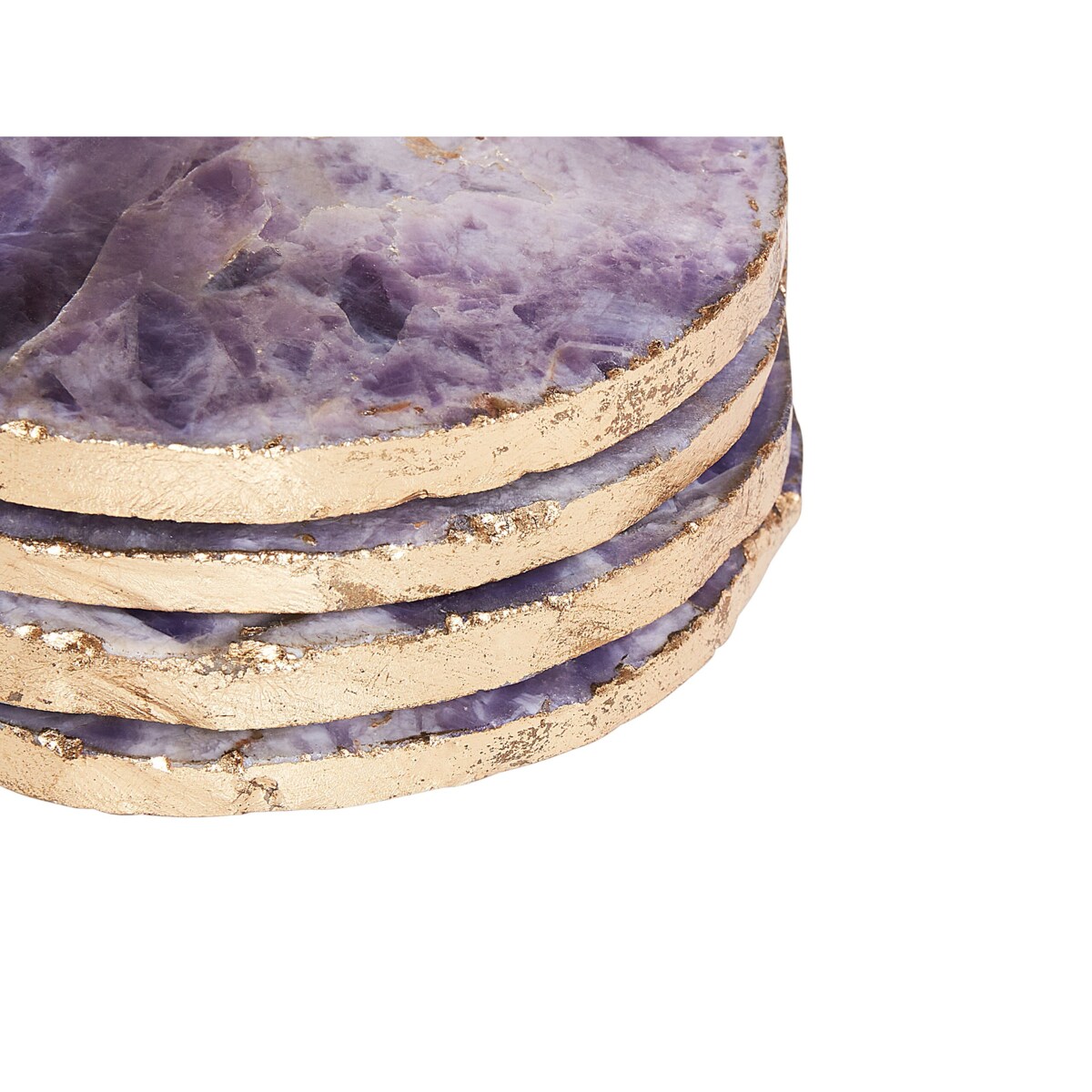 Zestaw 4 podkładek pod kubek z agatu fioletowy RESEN