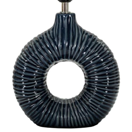 Lampa stołowa Seta, kolor niebieski, ceramika, żelazo i tkanina, 28,5 x 15 x 43 cm, 1 x E14, do salonu i sypialni, Mauro Ferretti
