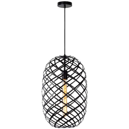 LAMPA wisząca WOLFRAM 21417/32/30 Lucide loftowa OPRAWA metalowy ZWIS druciany czarny