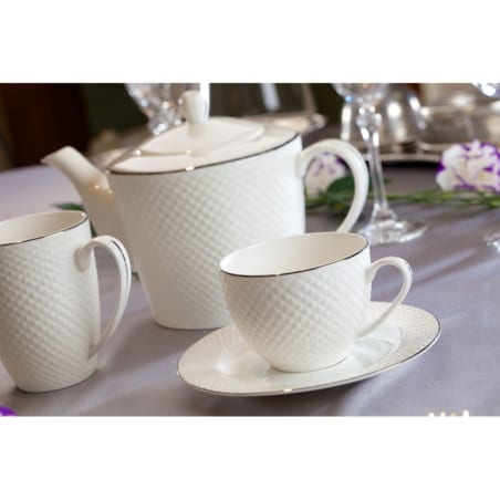 VILLA ITALIA Kubek porcelanowy platynowa linia 350 ml BARI PLATIN