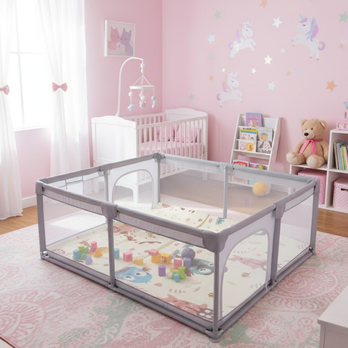 Kojec dla dziecka 180x200 cm suchy basen mata dwustronna piłki torba