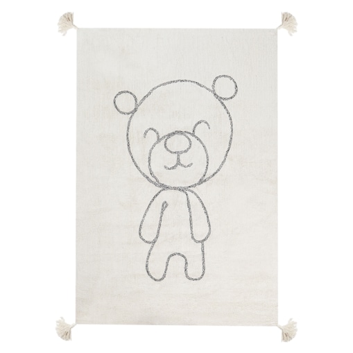 Dywan dziecięcy bawełniany w misia 140 x 200 cm beżowy ZORAKAN