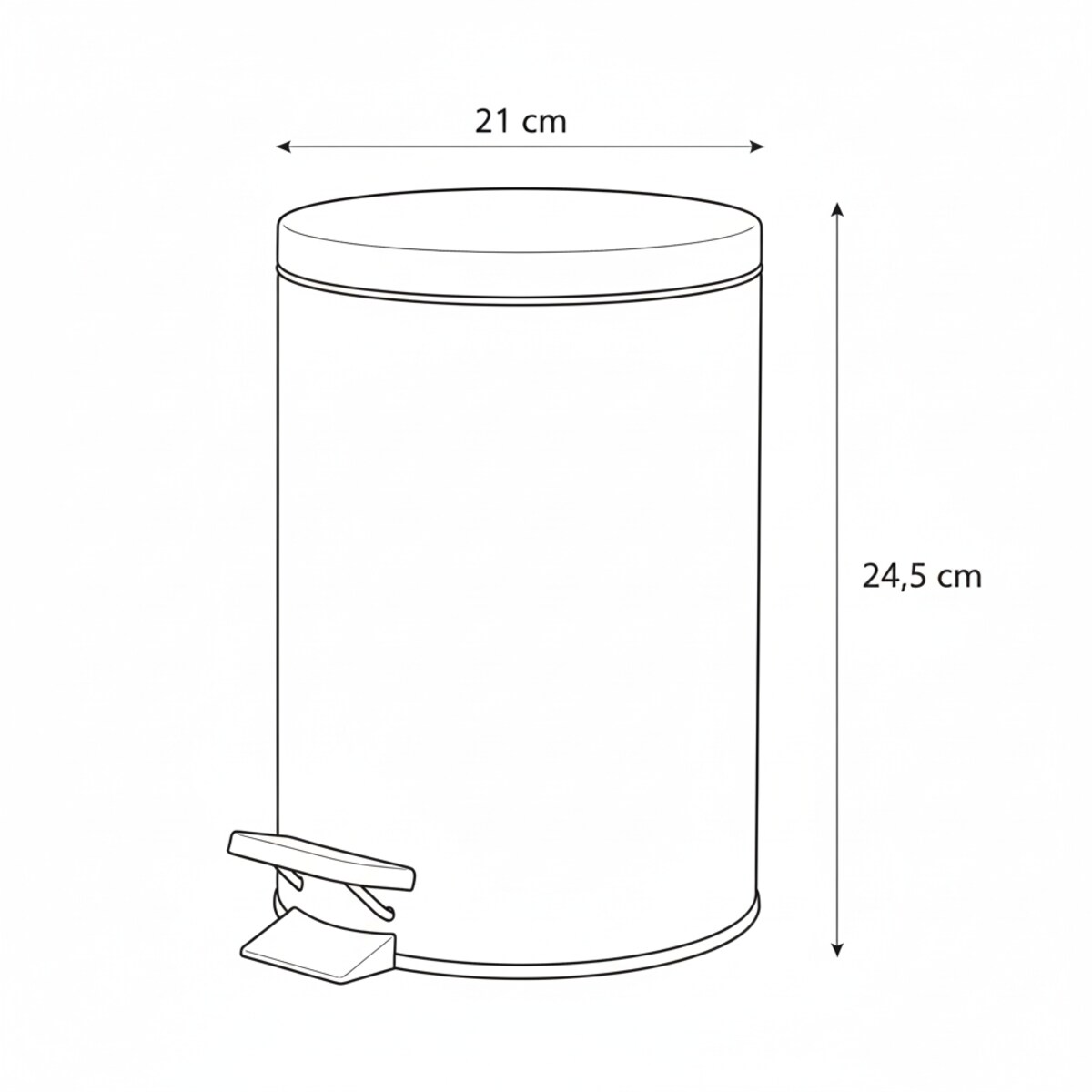 Kosz na śmieci NONI metalowy z pokrywą, 3 l