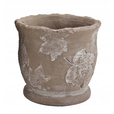DONICA Z LIŚĆMI betonowa beżowa śr. 12cm
