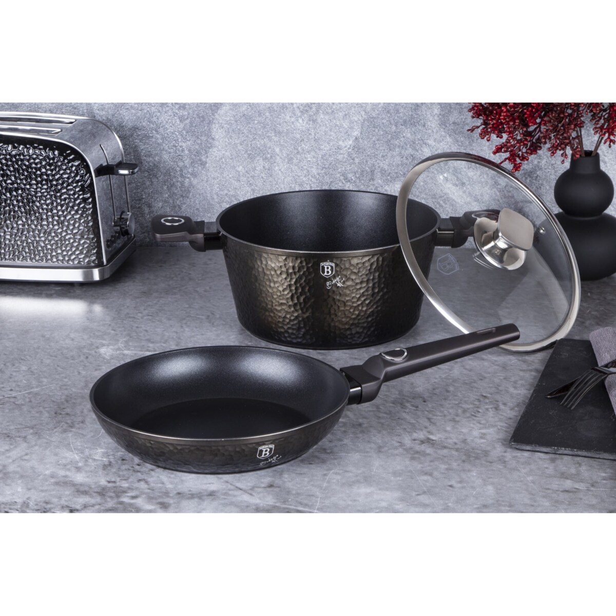 Zestaw Garnek + patelnia 24cm BERLINGER HAUS Primal Gloss