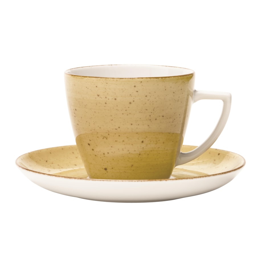 Filiżanka 350 ml ze spodkiem Beata, Dorota żółta LB24 (6630J)