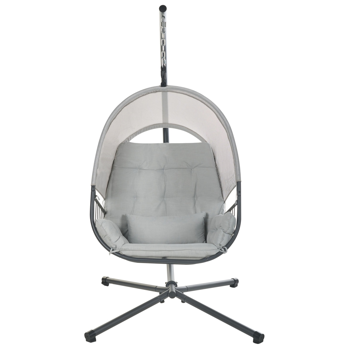 Fotel wiszący ze stojakiem ALVIANO Jasnoszary