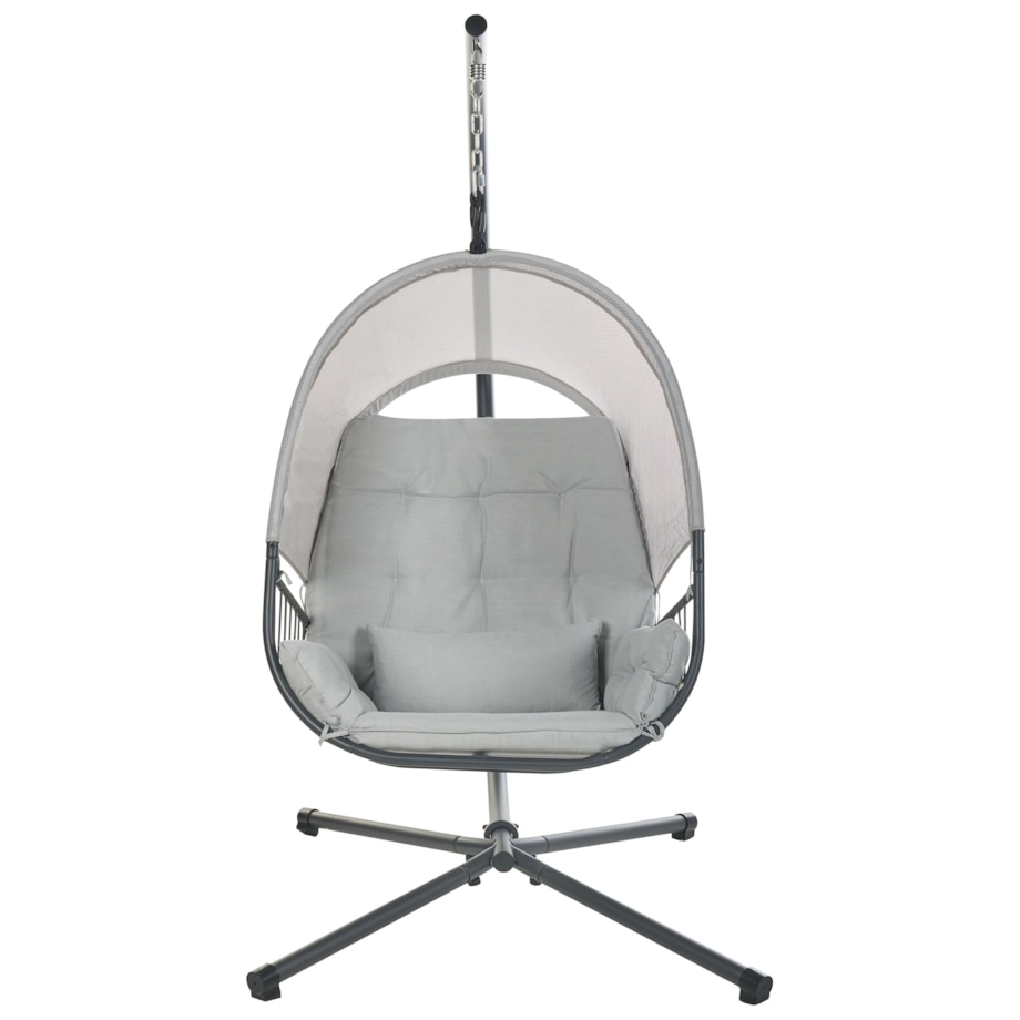 Fotel wiszący ze stojakiem ALVIANO Jasnoszary