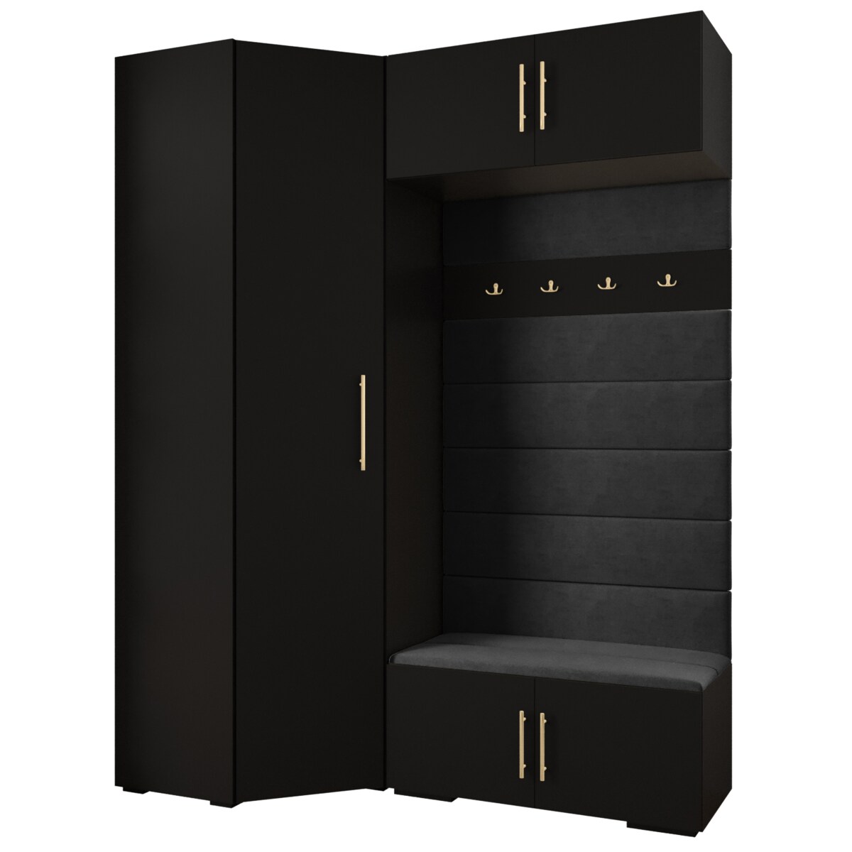 Garderoba do przedpokoju INOVA 3 Z21 czarny+złoty+manila18