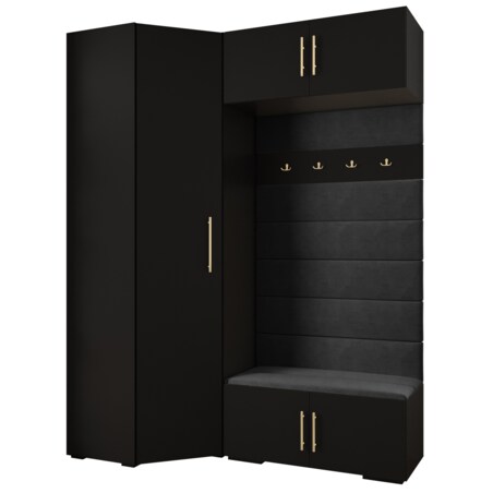 Garderoba do przedpokoju INOVA 3 Z21 czarny+złoty+manila18