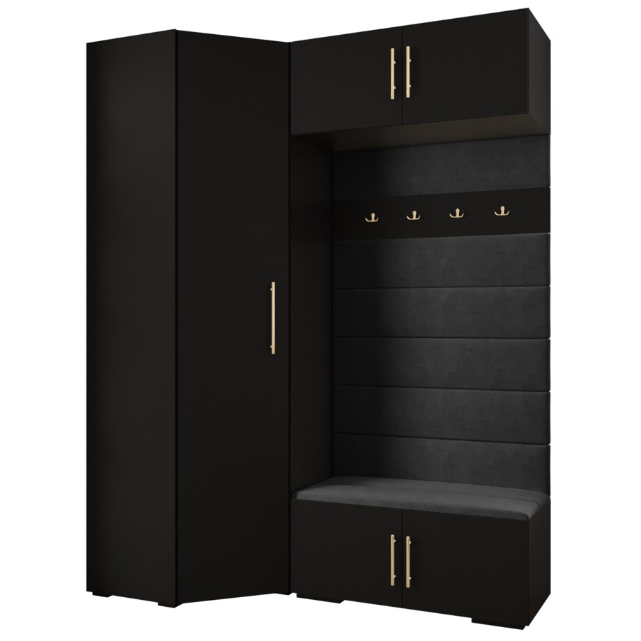 Garderoba do przedpokoju INOVA 3 Z21 czarny+złoty+manila18