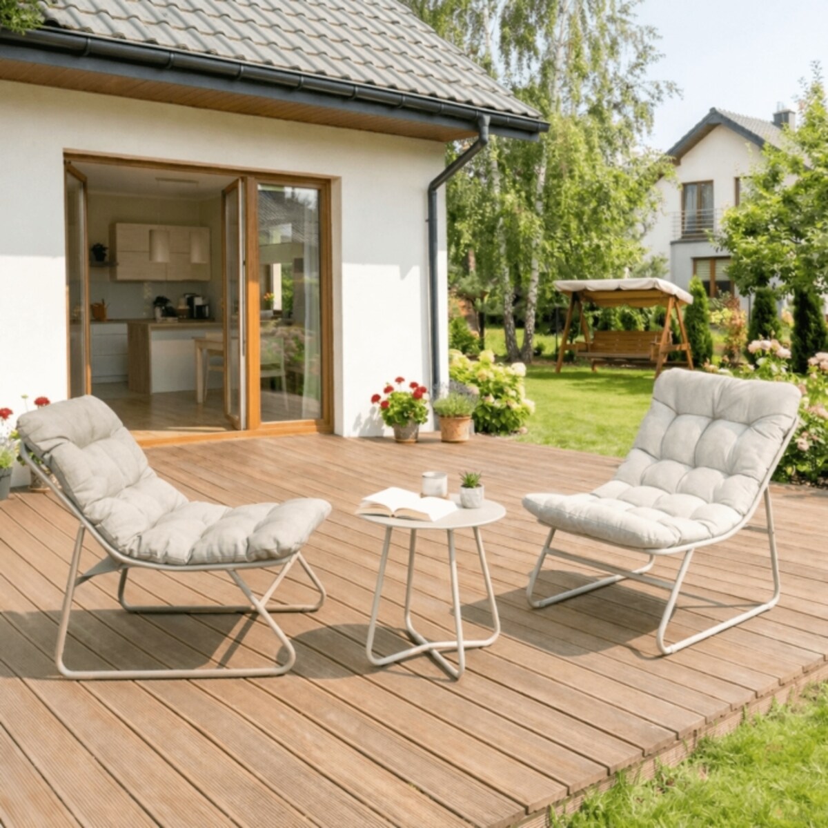 Zestaw Mebli Ogrodowych Wypoczynkowy Na Taras Ogród Balkon Beż NIKEA