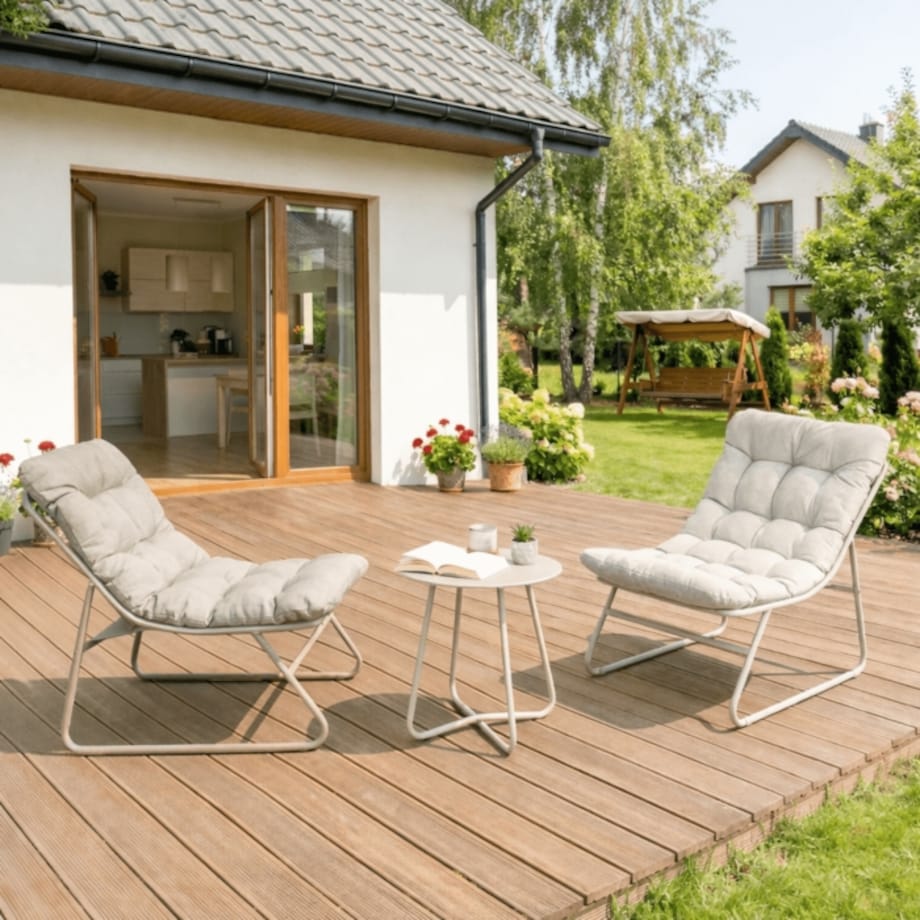 Zestaw Mebli Ogrodowych Wypoczynkowy Na Taras Ogród Balkon Beż NIKEA