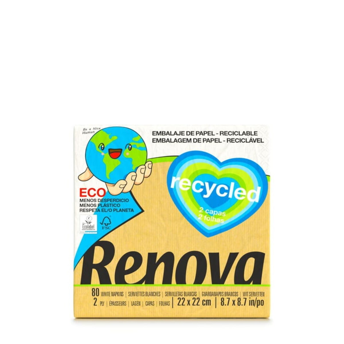 Serwetki Renova RECYCLED 22x22 80szt