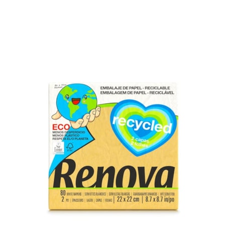 Serwetki Renova RECYCLED 22x22 80szt