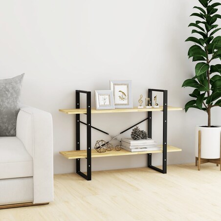 vidaXL 2-poziomowy regał na książki, 100x30x70 cm, lite drewno sosnowe