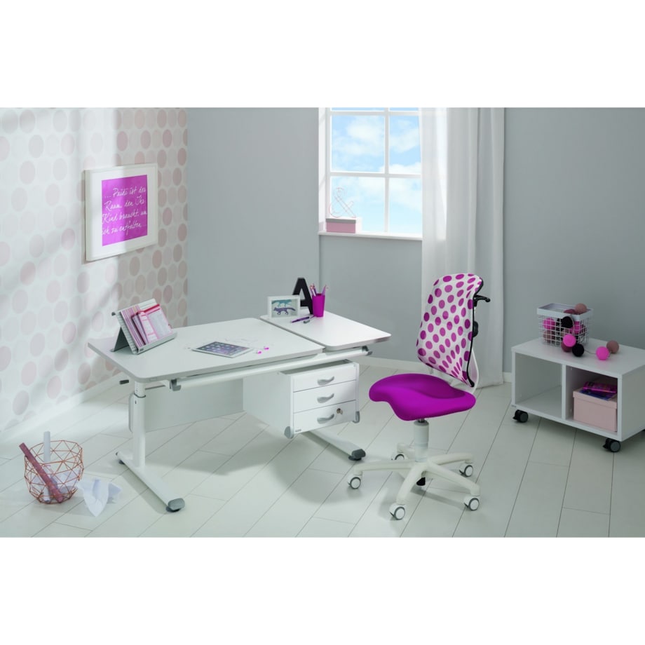 Biurko regulowane PAIDI DIEGO GT 130 cm – kredowa biel / biały