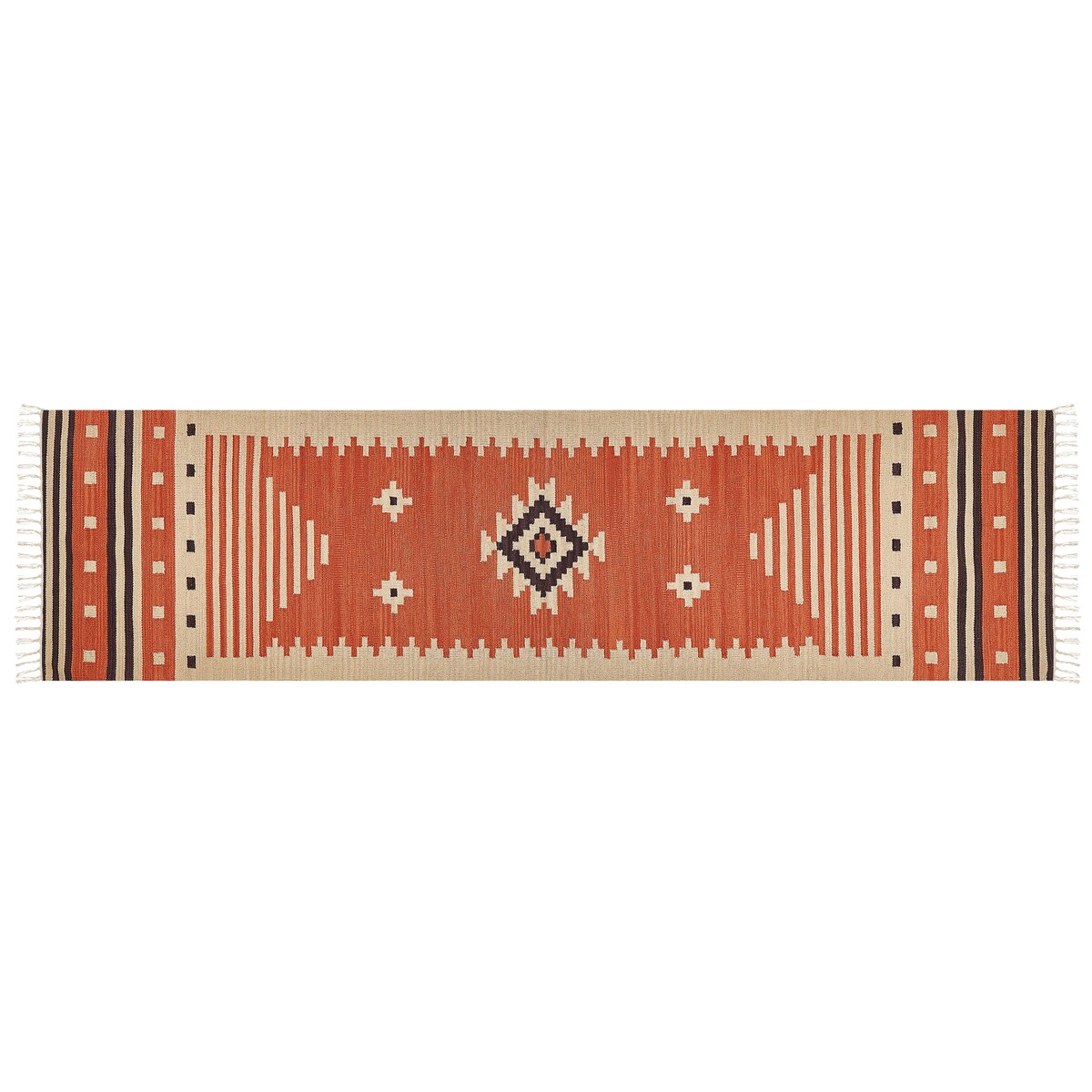 Dywan GAVAR Pomarańczowy 80 x 300 cm Bawełna Kilim