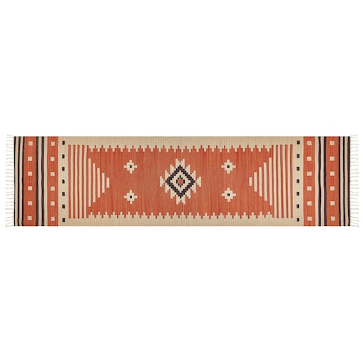 Dywan GAVAR Pomarańczowy 80 x 300 cm Bawełna Kilim