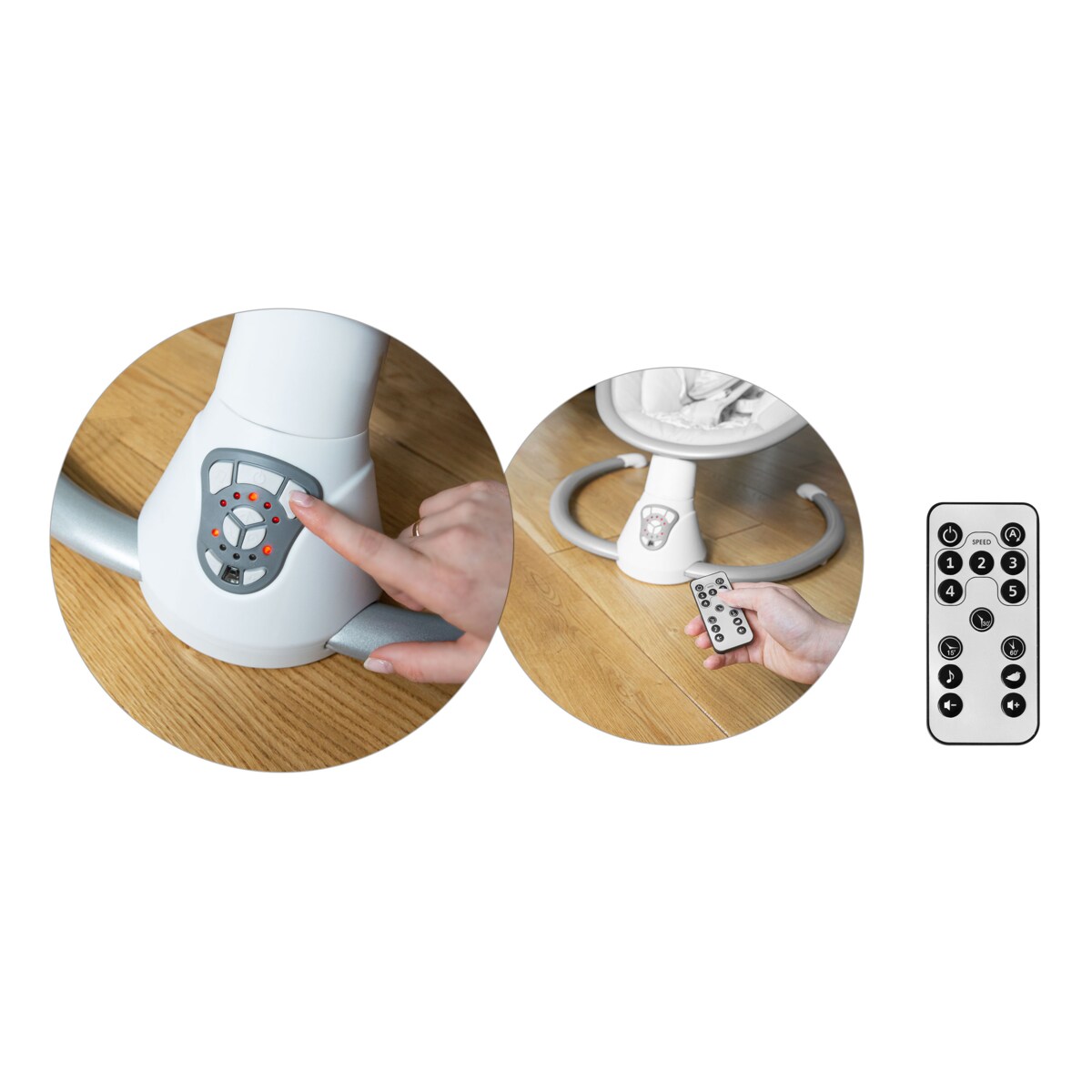 Leżaczek elektryczny kołyska z pilotem melodie Ricokids