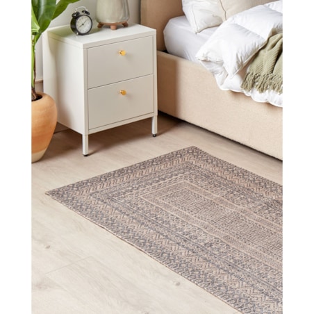 Dywan 80 x 150 cm beżowo-szary BAGLAR