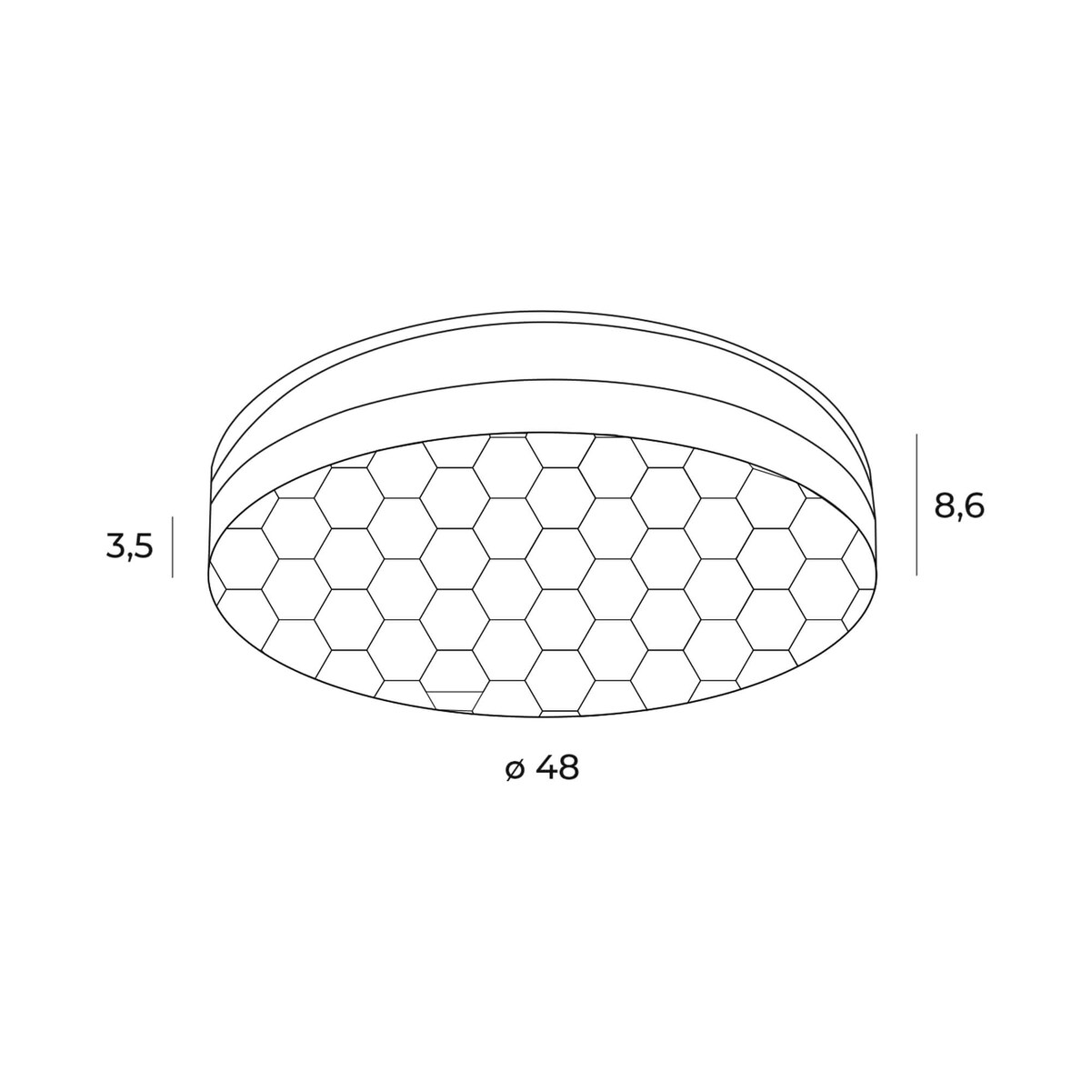 Lampa sufitowa Sekko LED 54 plaster miodu plafon czarny