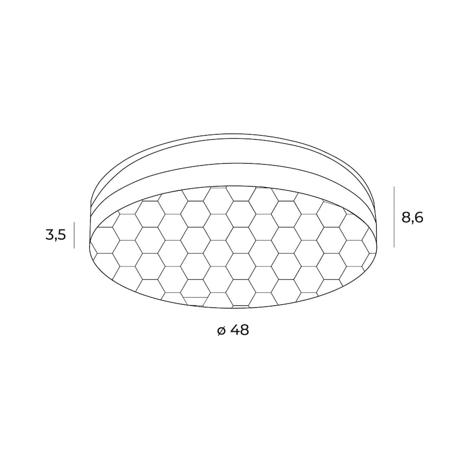 Lampa sufitowa Sekko LED 54 plaster miodu plafon czarny
