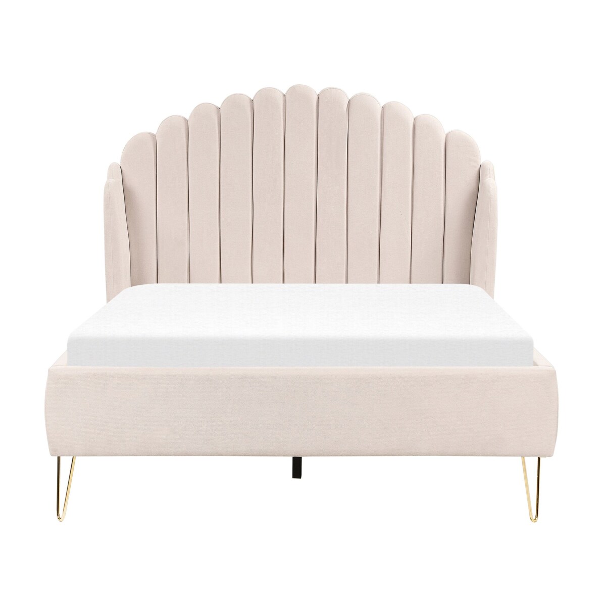 Łóżko tapicerowane 140 x 200 cm beżowe AMBILLOU