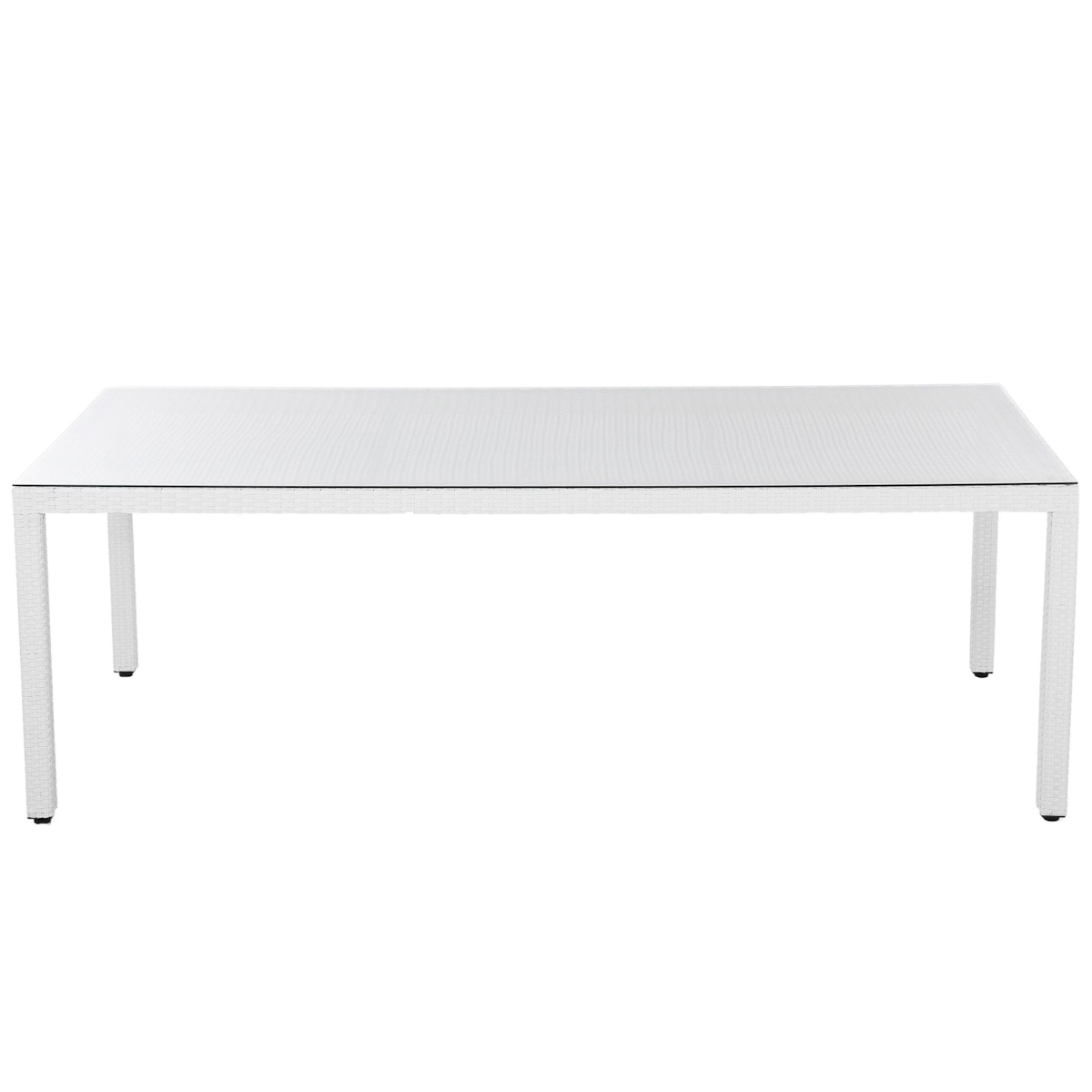 Stół ogrodowy z technorattanu 220 x 100 cm biały ITALY