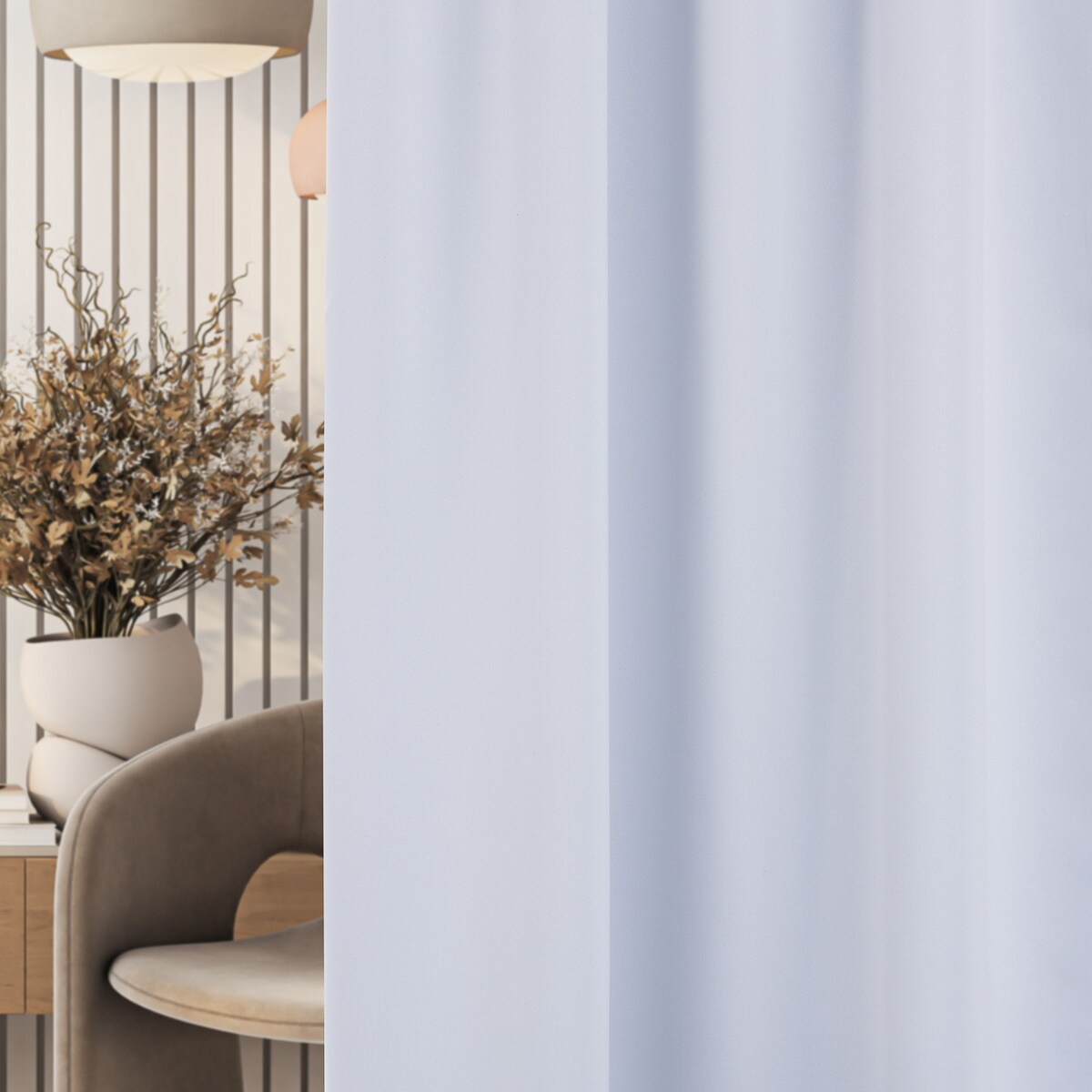 Zasłona zaciemniająca na taśmie marszczącej stalowa biel 140 x 280 cm 1 szt. 140x280 biały