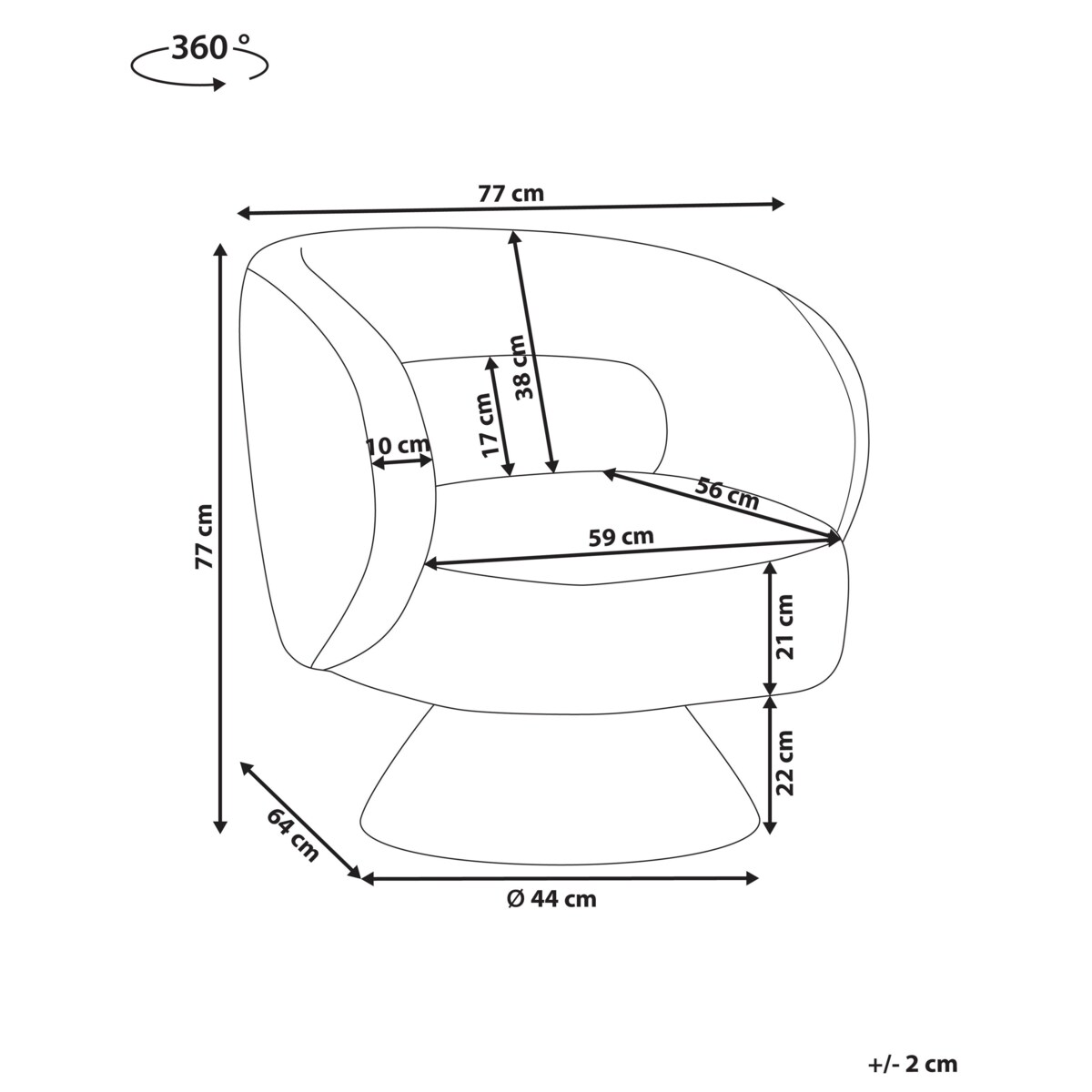 Fotel obrotowy LIEKSA Boucle Beżowy