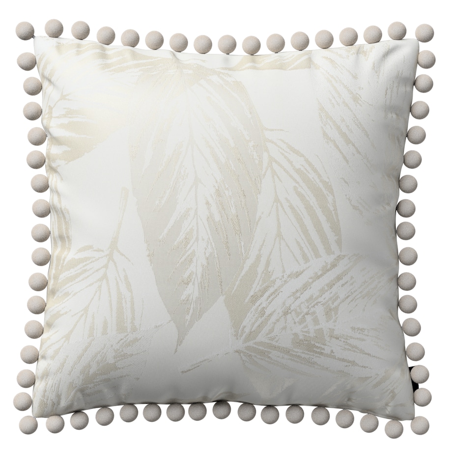 Poszewka Wera na poduszkę 45x45 szaro-beżowe liście