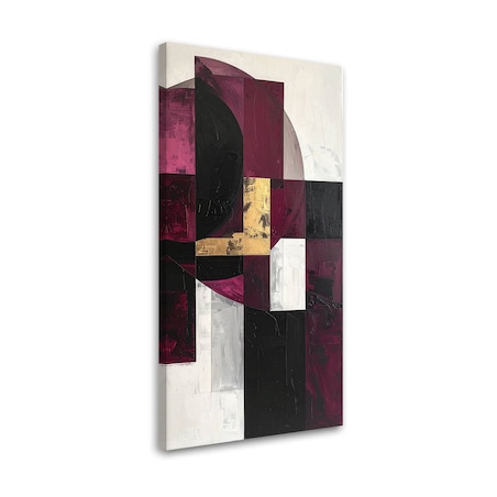 Obraz do salonu biura kuchni, Abstrakcja geometryczna w odcieniach burgundu