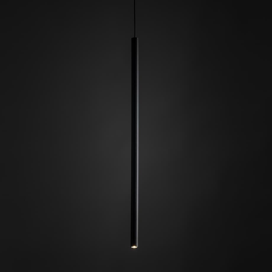 Lampa Wisząca Tk Lighting Ferro Czarna Ryflowana Metalowa Tuba Sopel Rurka 75Cm 1Xg9