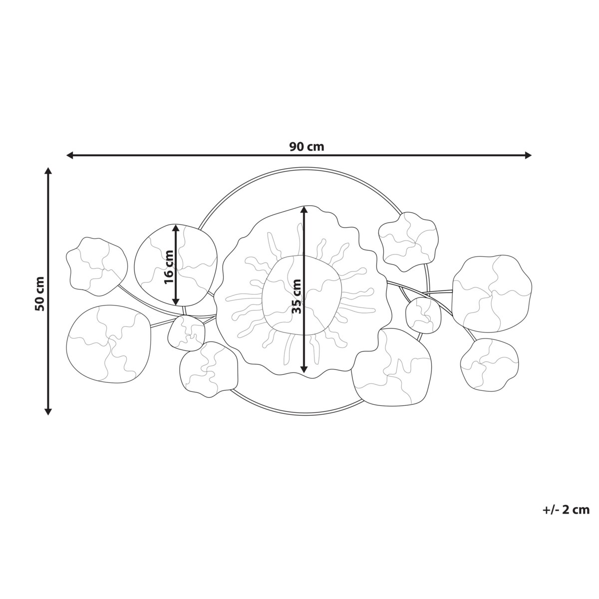 Dekoracja ścienna złota CHROMIUM