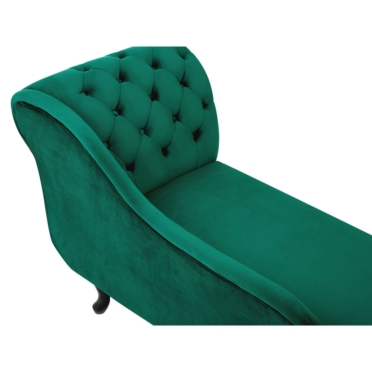 Szezlong welurowy prawostronny ciemnozielony NIMES