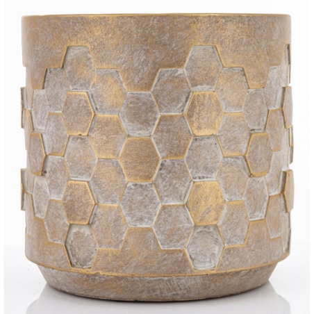 Osłonka cementowa 18,5x18,5x18,5 cm SIMENTA-3 szaro-złota