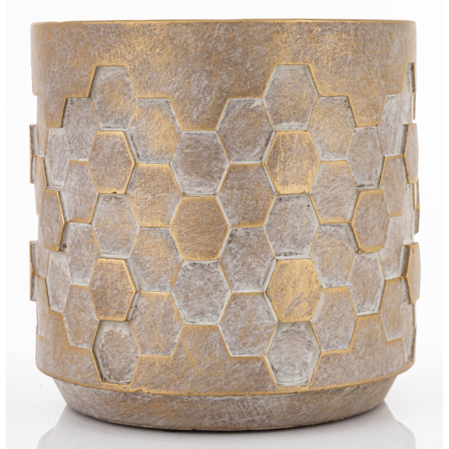 Osłonka cementowa 18,5x18,5x18,5 cm SIMENTA-3 szaro-złota