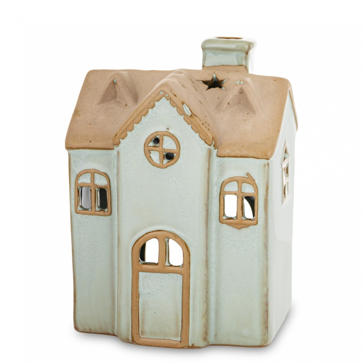 Domek ceramiczny 12,5x9x8 cm HANCER z beżowymi oknami