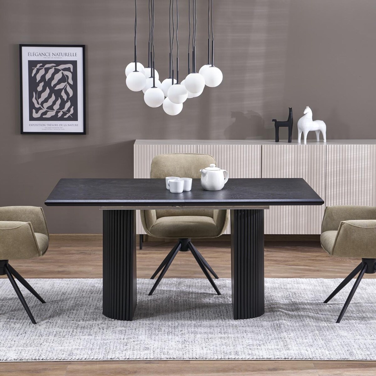 Lampa wisząca TK Lighting MARTIN WHITE 10079 13xG9 czarno-biała nowoczesna do salonu jadalni kuchni
