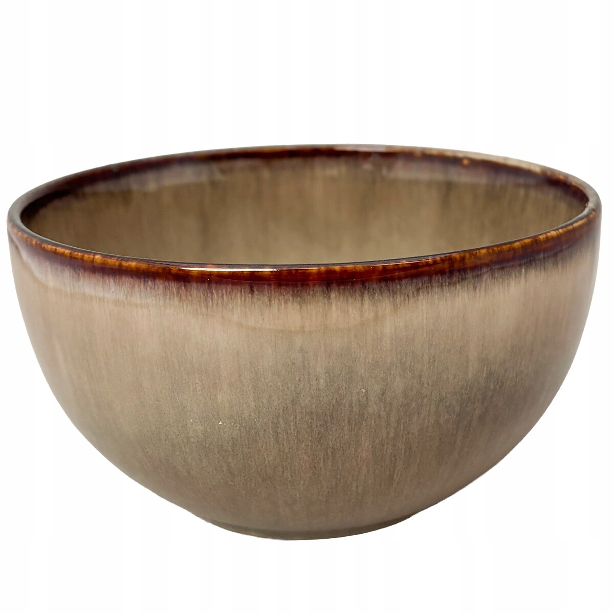 MISKA OBIADOWA BULIONÓWKA 600ml DUŻA CERAMICZNA BRĄZOWA SALATERKA MISA