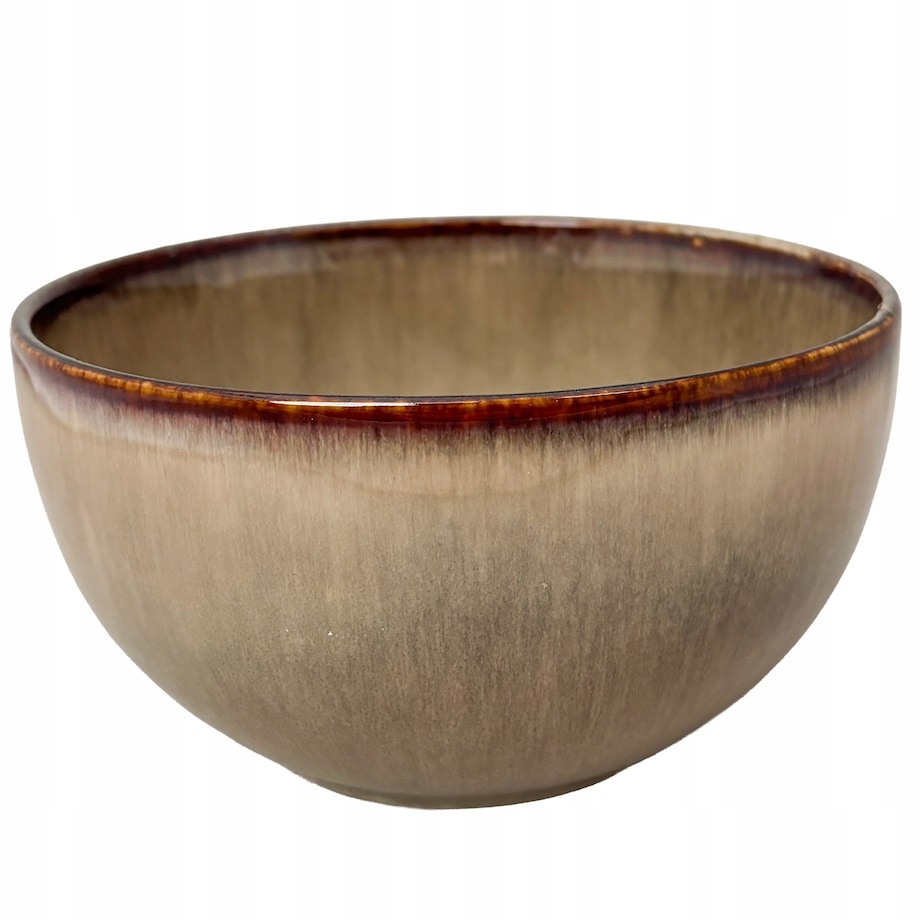 MISKA OBIADOWA BULIONÓWKA 600ml DUŻA CERAMICZNA BRĄZOWA SALATERKA MISA