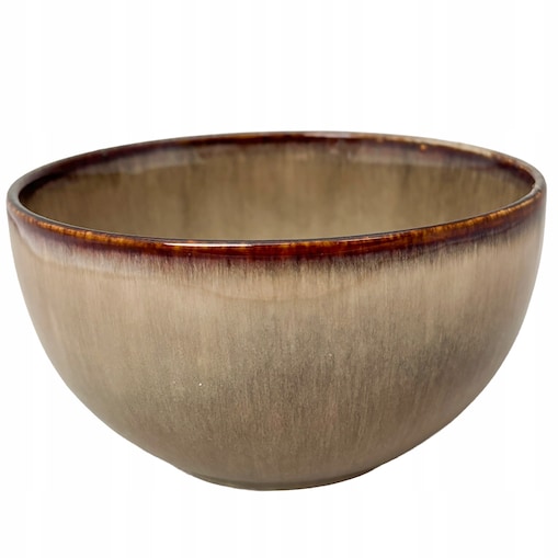 MISKA OBIADOWA BULIONÓWKA 600ml DUŻA CERAMICZNA BRĄZOWA SALATERKA MISA