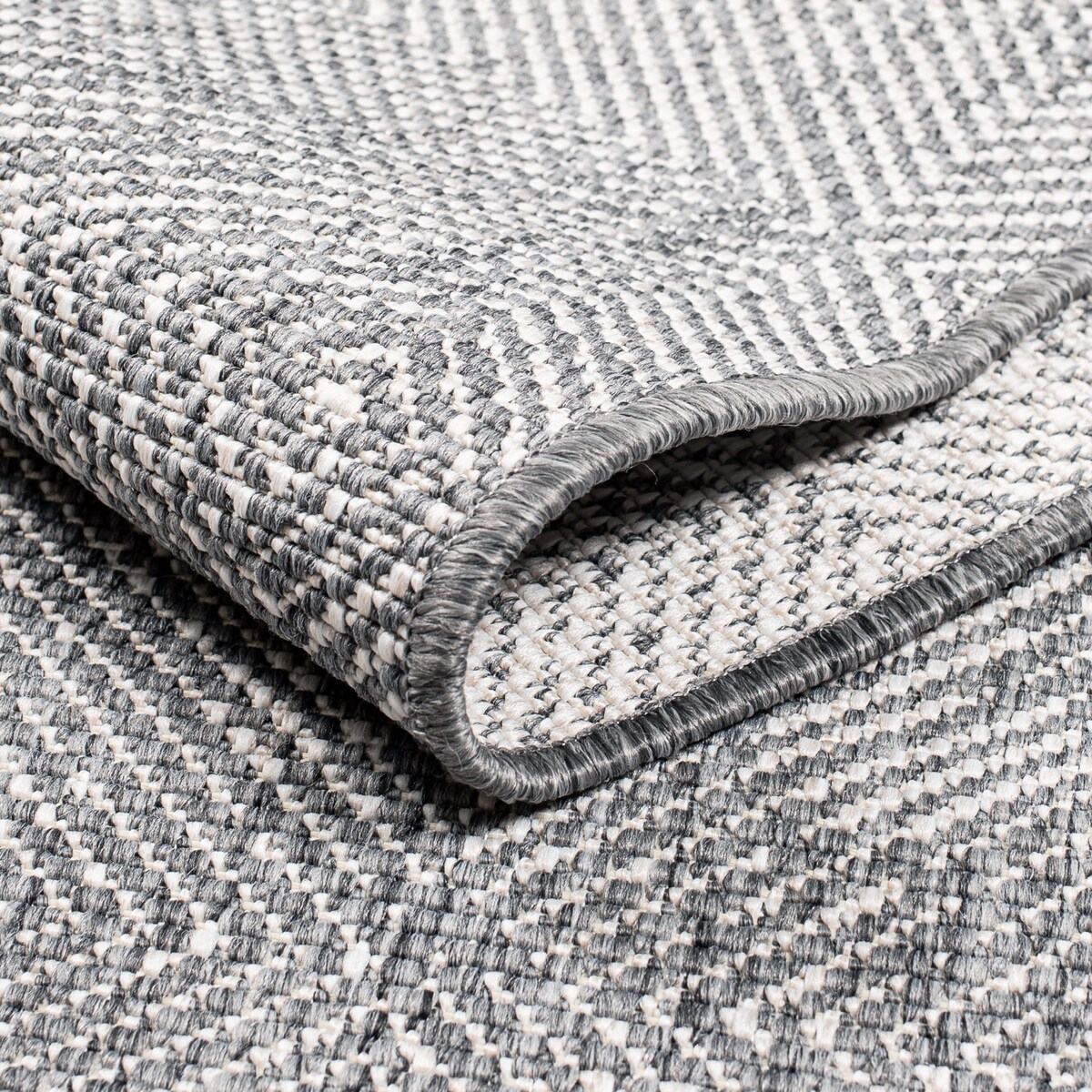 Funkcjonalny dywan na zewnątrz i do wnętrz, dwustronny DUO 58450 Szary 80x150